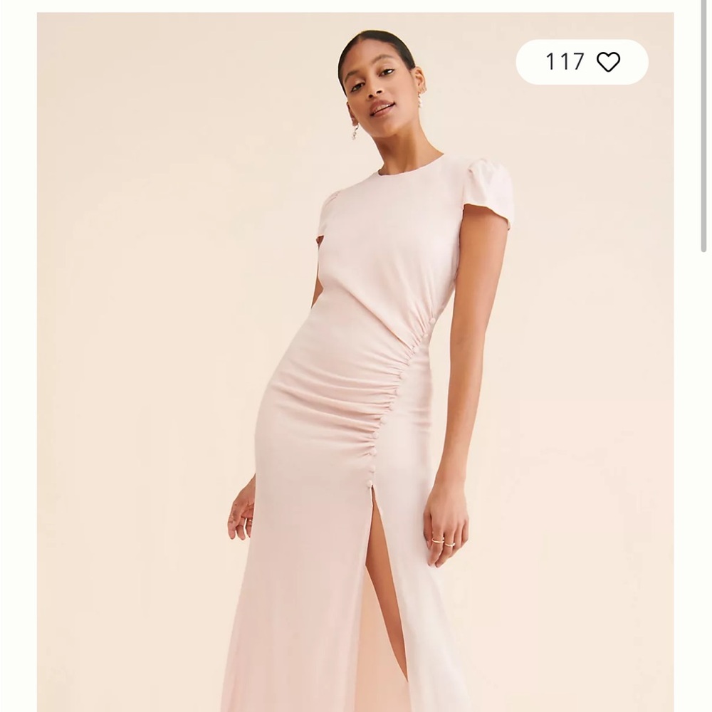 Free People Blush Maxi Dress with Ruched Detail